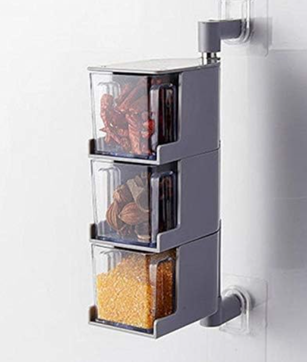 3 Layers Sticking Rotary Seasoning Kitchen Organizor